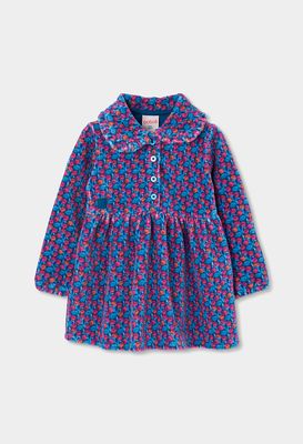 Blue and Pink Floral Print Knitted Dress | 314110