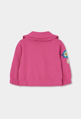 Girls Strawberry Fleece Jacket with Floral Print | 314154