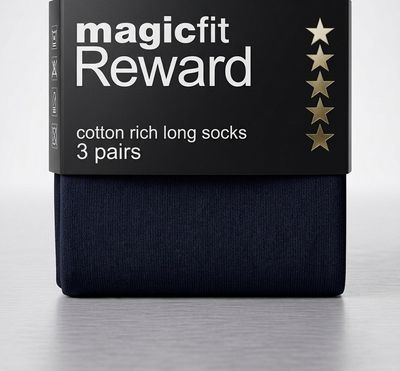 Magicfit Senior Reward Long Socks 3 Pack | Navy
