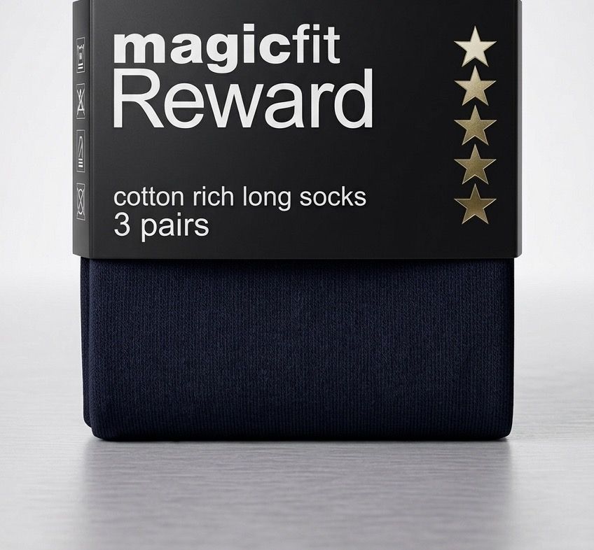 Magicfit Senior Reward Long Socks 3 Pack | Navy, Size: 7-11, Style: 15R/NA