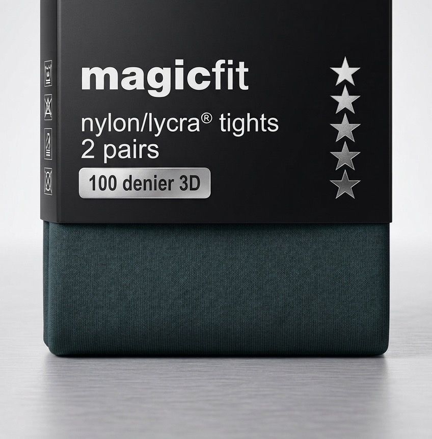 Magicfit Junior 100 Denier 3D Tights 2 Pack | Bottle, Size: 8-11Y