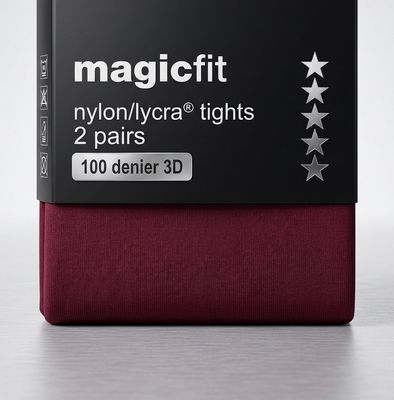Magicfit Junior 100 Denier 3D Tights 2 Pack | Wine