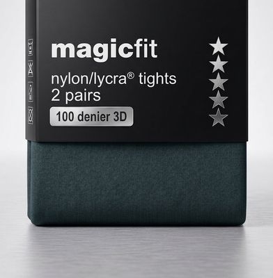 Magicfit Senior 100 Denier 3D Tights 2 Pack | Bottle