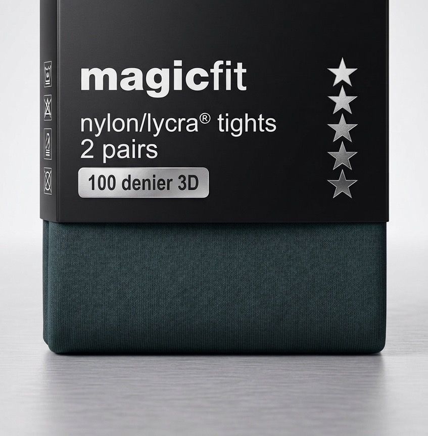 Magicfit Senior 100 Denier 3D Tights 2 Pack | Bottle, Size: Ladies