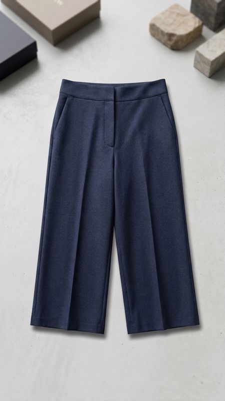 Betty Barclay Cropped Tailored Trousers - Navy