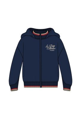 Girls Navy Blue Fleece Jacket with Hood | 404154