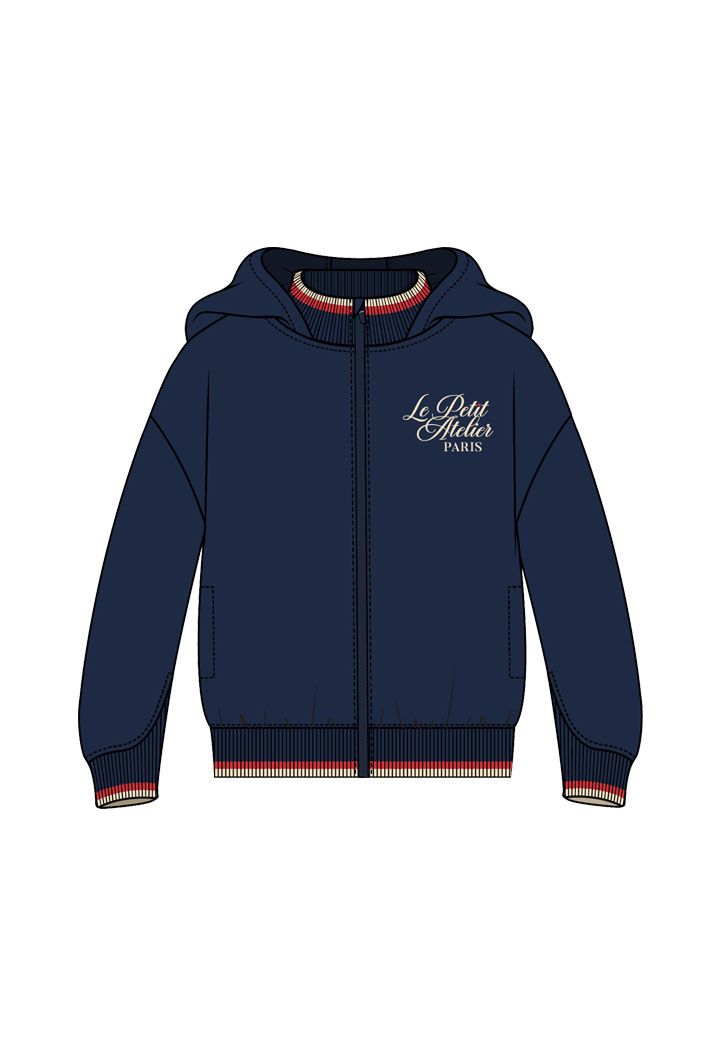 Girls Navy Blue Fleece Jacket with Hood | 404154, Size: 6Y