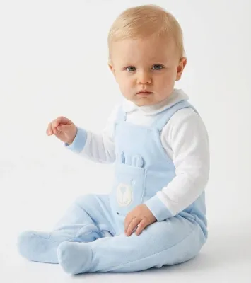 Bear Dungaree Sleepsuit | Blue