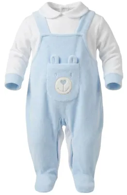 Bear Dungaree Sleepsuit | Blue