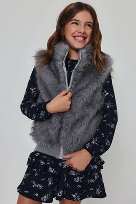 Girls Grey Fur Gilet | 414177