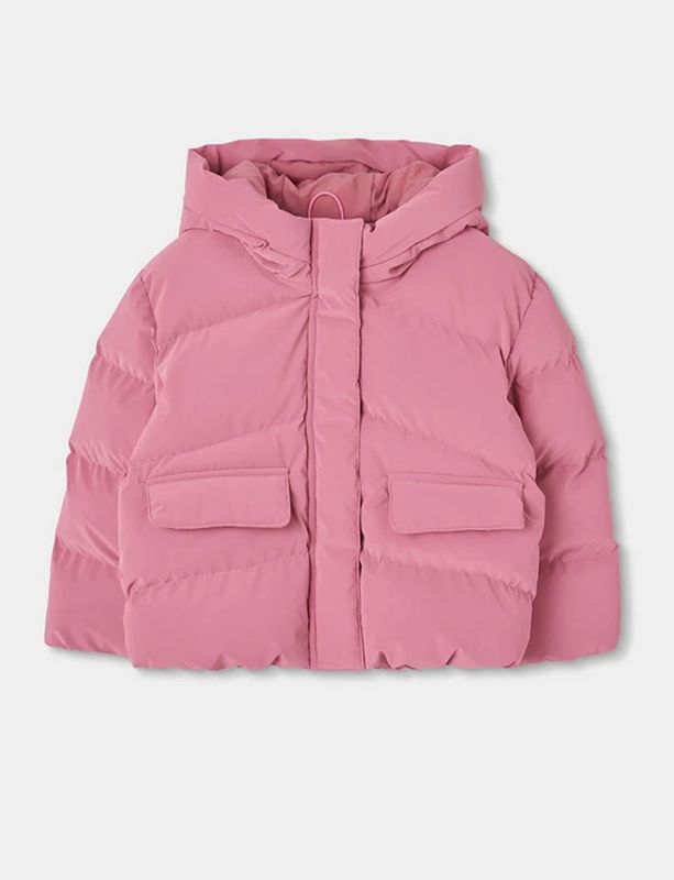 Girls Pink Technical Parka with Hood | 424189