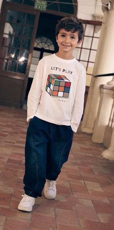 Boys Blue Denim Trousers with Drawstring | 504021
