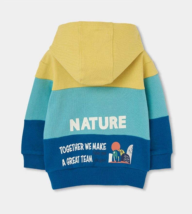 Boys  Colour Block Hooded Fleece Sweatshirt | 524001, Size: 2Y