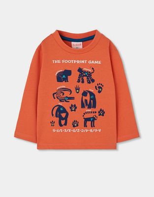 Boys Orange Animal Print Knitted Top | 524078