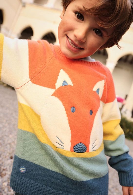 Boys Striped Fox Jumper| 524113