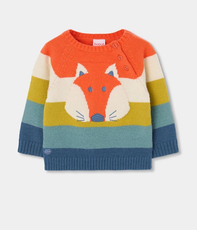 Boys Striped Fox Jumper| 524113