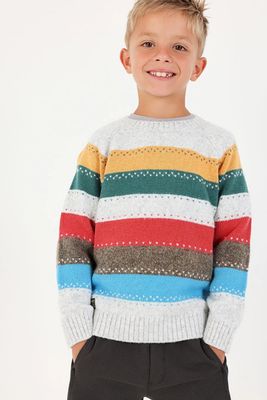 Boys Multicolour Striped Jumper|544036