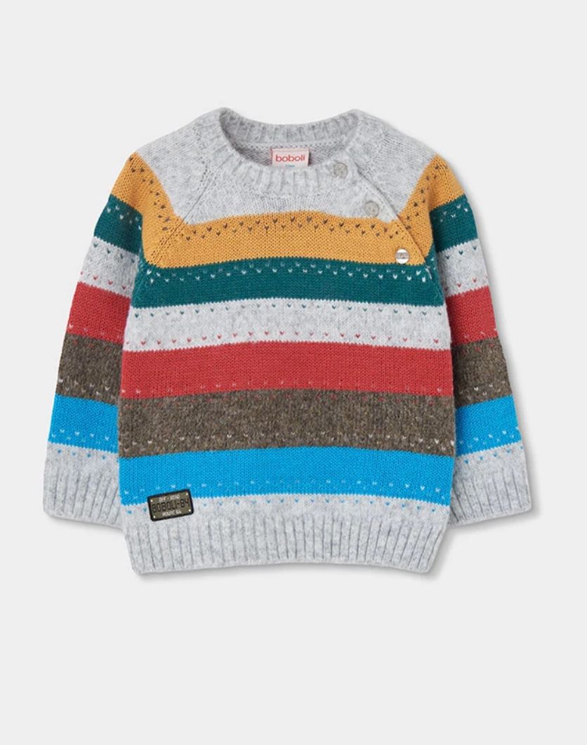 Boys Multicolour Striped Jumper|544036, Size: 2Y