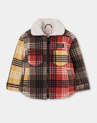 Boys Orange Check Polar Overshirt | 544137