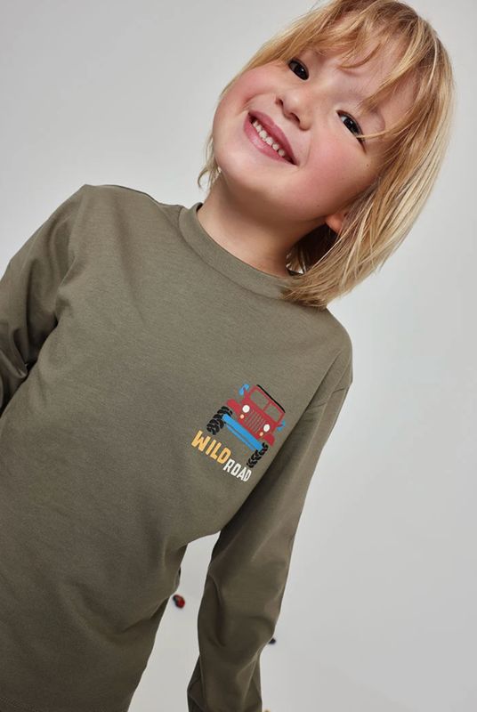 Boys Green 4x4 Print Knitted Top| 544126