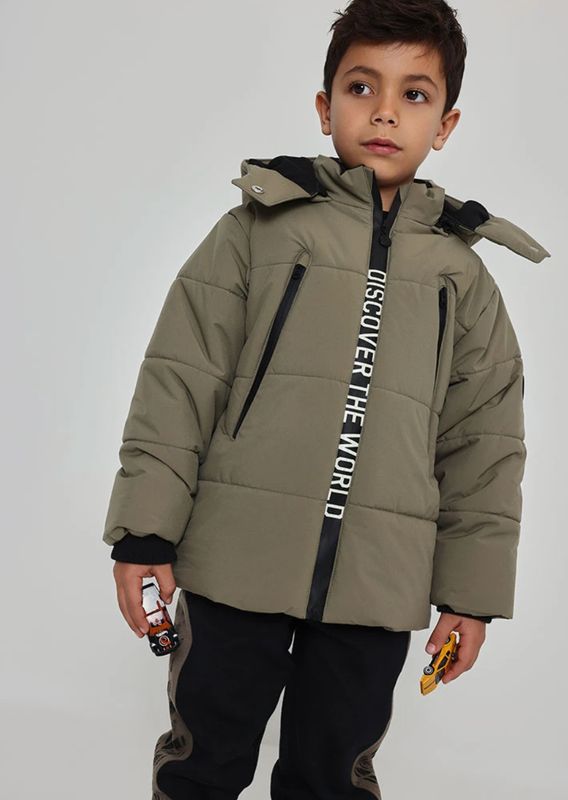 Boys Green Technical Parka with Hood | 544171