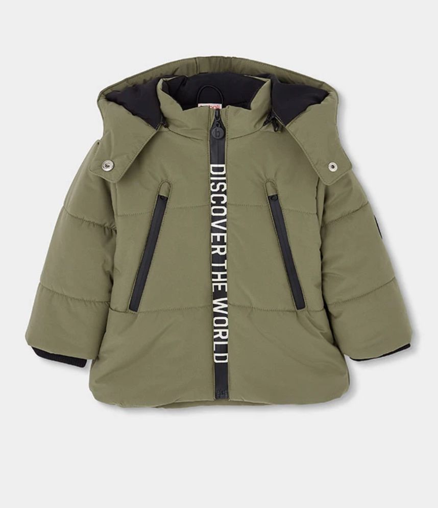 Boys Green Technical Parka with Hood | 544171, Size: 2Y