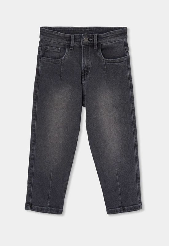 Boys Grey Elastic Denim Trousers |624013