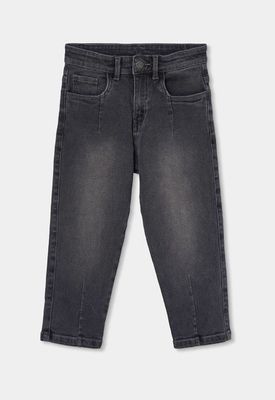 Boys Grey Elastic Denim Trousers |624013