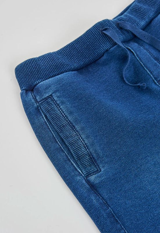 Boys Dark Blue Denim Fleece Joggers | 690038
