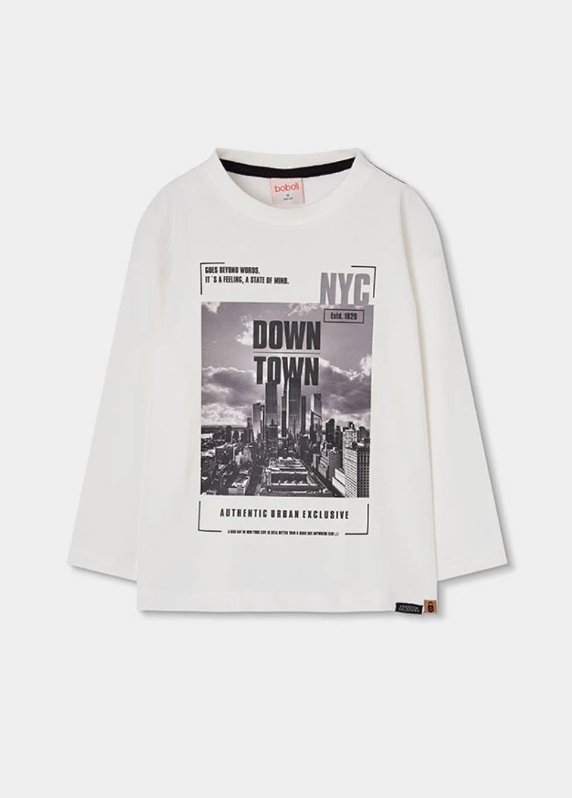 Boys White NYC City Print Knitted Top | 624035, Size: 6Y