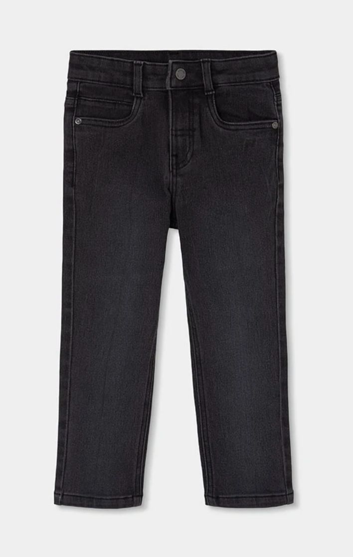 Boys Black Elastic Denim Trousers | 690050, Size: 2Y