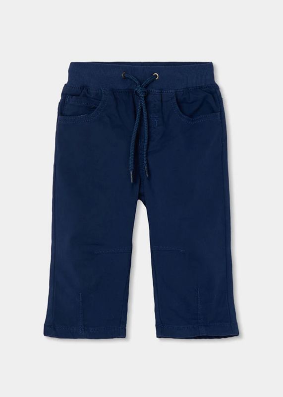 Boys Lined Navy Blue Drawstring  Trousers | 694065