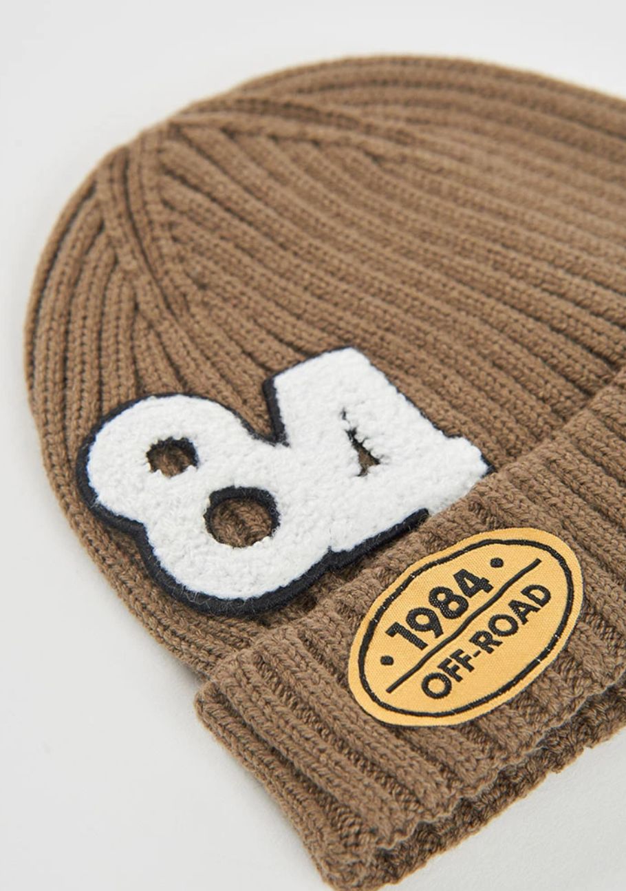Boys  Brown Hat with Patches| 694144, Size: S/48cm