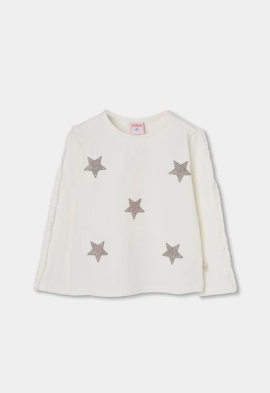 Girls White Knitted Top with Stars | 784021