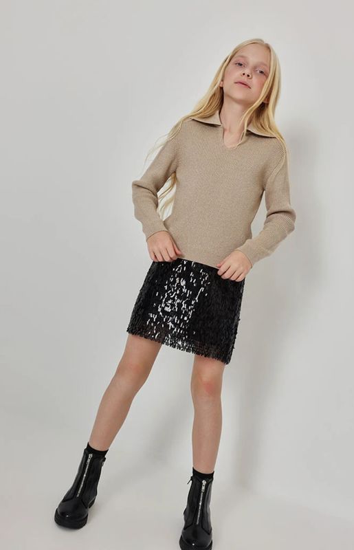 Girls Black Sequin Tulle Skirt | 784100