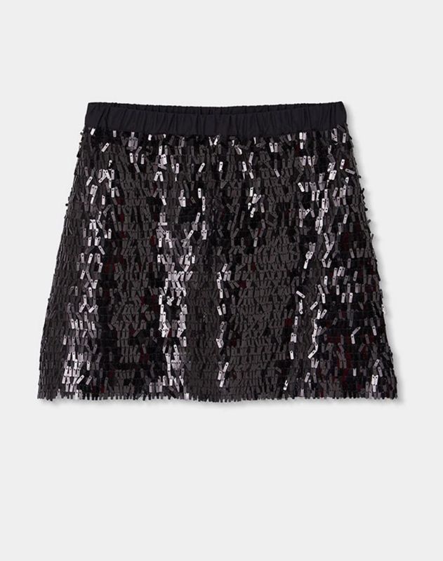 Girls Black Sequin Tulle Skirt | 784100