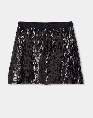 Girls Black Sequin Tulle Skirt | 784100