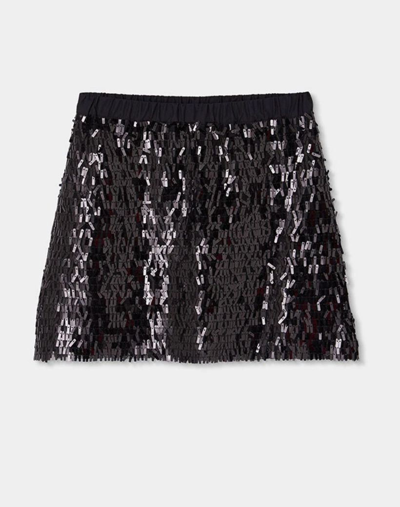 Girls Black Sequin Tulle Skirt | 784100, Size: 6Y