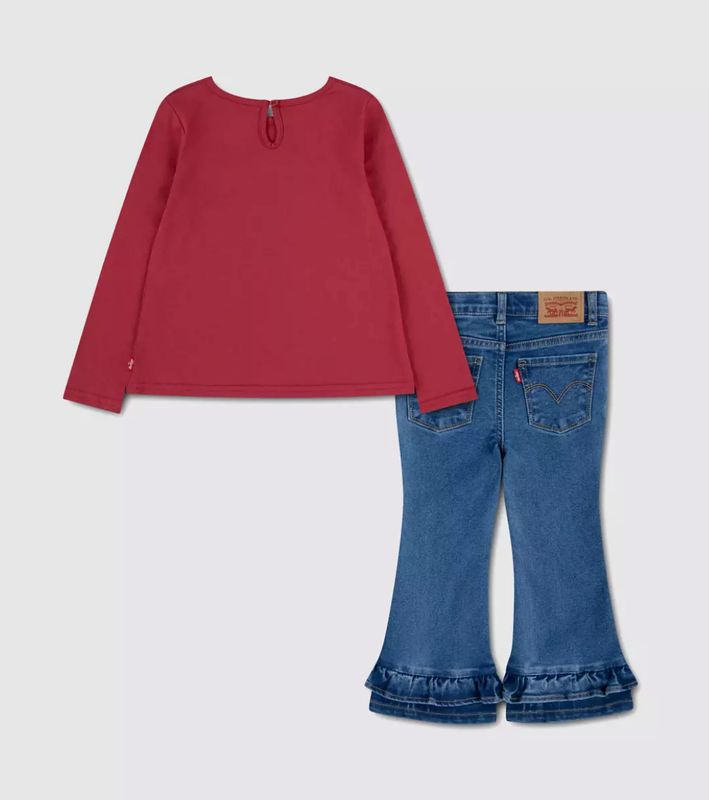 Baby 3/4 Sleeve Top and Ruffle Pants 1ER589-R2G