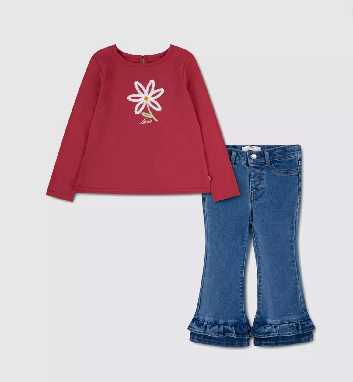 Baby 3/4 Sleeve Top and Ruffle Pants 1ER589-R2G, Colour: Deep Claret, Size: 6M
