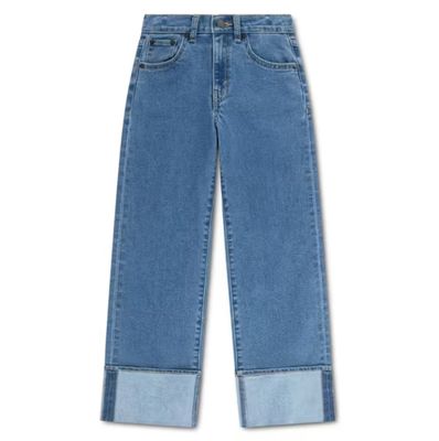 Kids Wide Leg Roll Up Cuff Jeans 3ER361-MDR