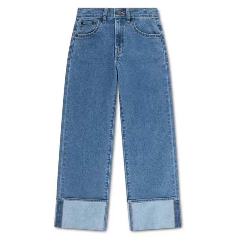 Kids Wide Leg Roll Up Cuff Jeans 3ER361-MDR