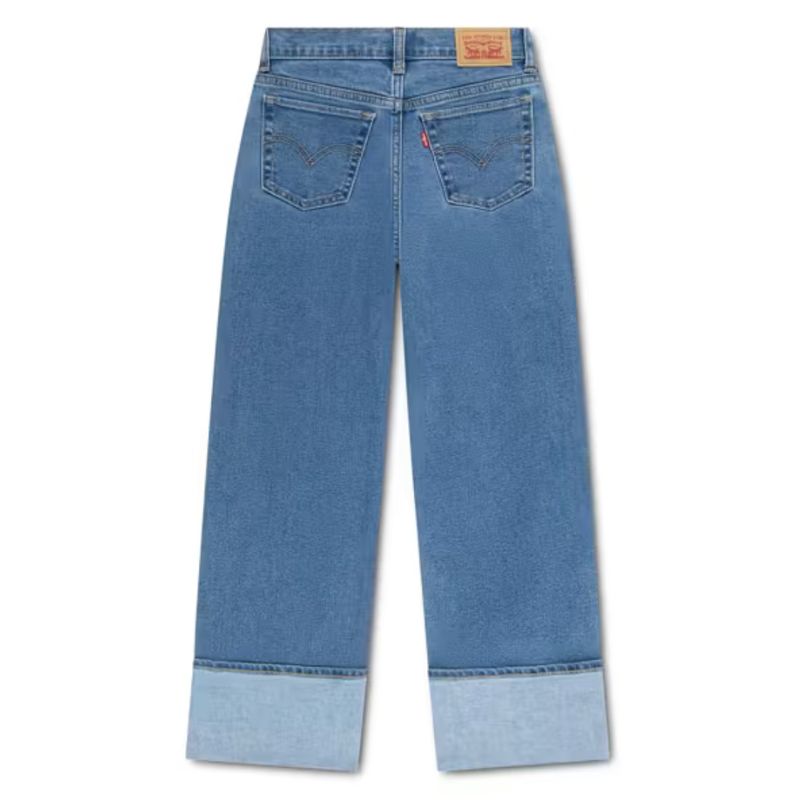 Kids Wide Leg Roll Up Cuff Jeans 3ER361-MDR
