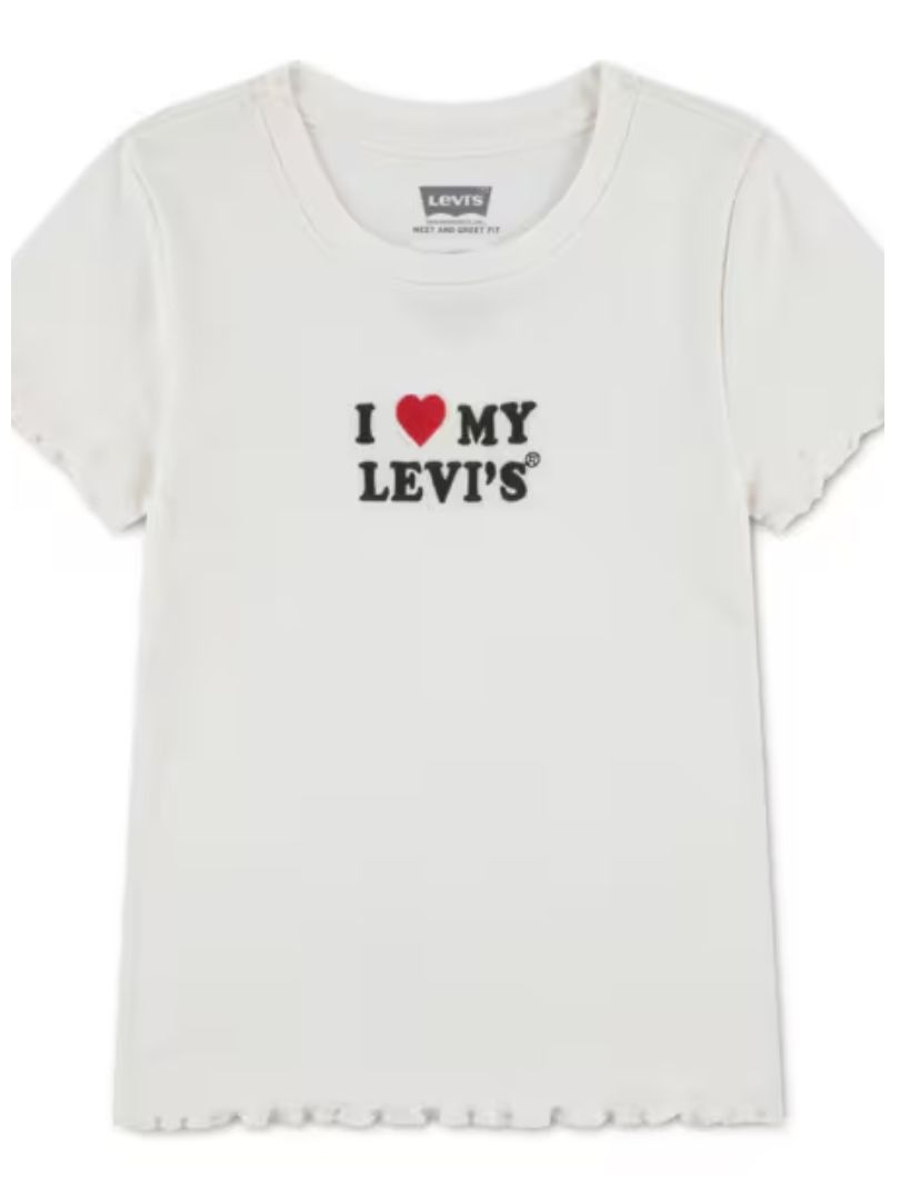 Kids I Heart My Levi's Ribbed Top 3ER400-W0E, Colour: Egret-White, Size: 6Y