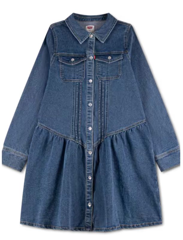 Kids Long Sleeve Drop Waist Dress 3ER790-MFM