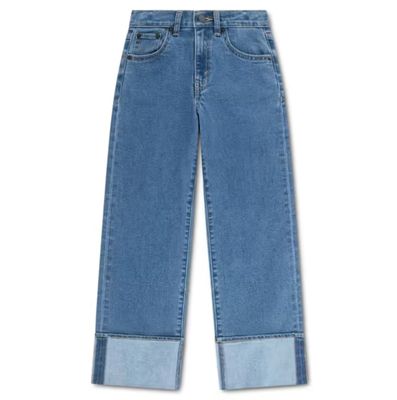 Teenager Wide Leg Roll Up Cuff Jeans 4ER361-MDR