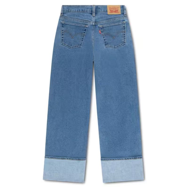 Teenager Wide Leg Roll Up Cuff Jeans 4ER361-MDR