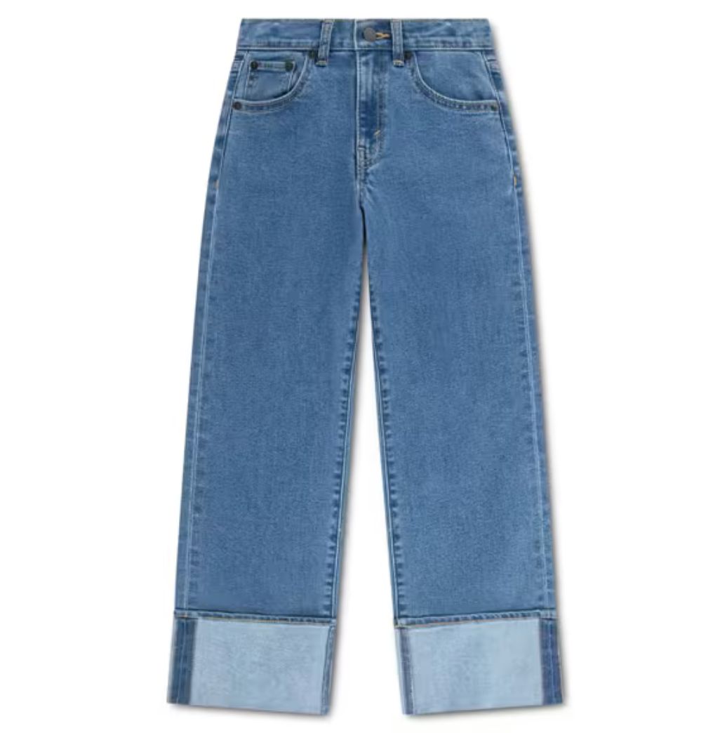 Teenager Wide Leg Roll Up Cuff Jeans 4ER361-MDR, Colour: Hold My Purse, Size: 10Y