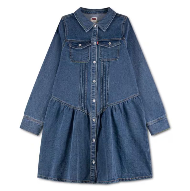 Teenager Long Sleeve Drop Waist Dress 4ER790-MFM