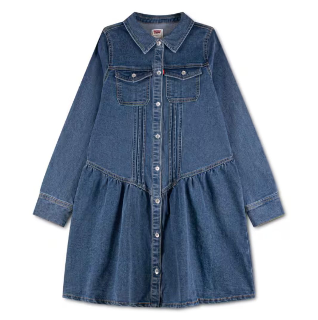 Teenager Long Sleeve Drop Waist Dress 4ER790-MFM, Colour: Lasso, Size: 10Y